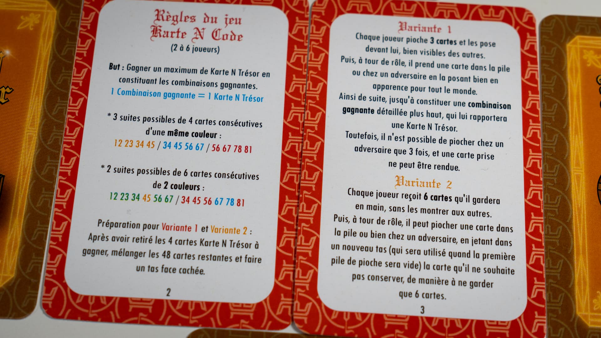 Cartes du jeu Karten Code